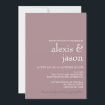 Convite Casamento de Mauve Moderno Minimalista<br><div class="desc">Convite perfeito para comemorar seu Dia Especial!  Veja outros itens correspondentes aqui:https://www.zazzle.com/store/bdp_designs/products?cg=196282276064773822</div>