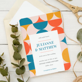 Convite Casamento de Meio século Scallop de Meio Círculo R