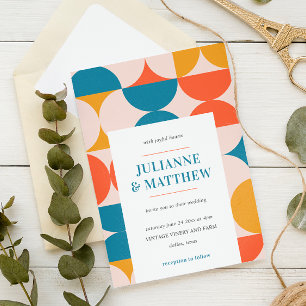 Convite Casamento de Meio século Scallop de Meio Círculo R