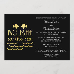 Convite Casamento de menos dois peixes no mar