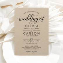 Casamento de Modern Kraft e Script Negro