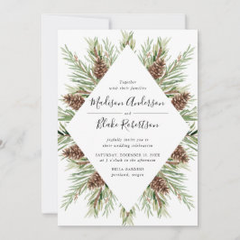 Convite Casamento de Mola de Pinho de Água de inverno