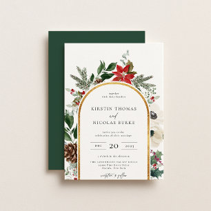 Convite Casamento de Mola Floral Botânica de inverno