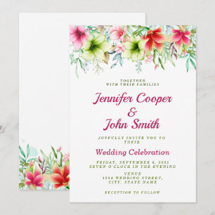 Convite Casamento de Mola Floral de Amaryllis