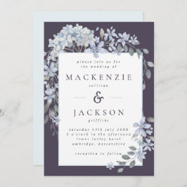 Convite Casamento de Mola Fluvial Azul e Marinho