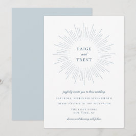 Convite Casamento de Moldura Azul Moderno