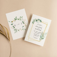 Casamento de Moldura Dourada Eucalyptus
