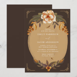 Convite Casamento de Moldura Floral Vintage