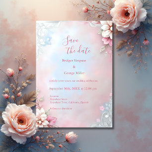 Convite Casamento de Molho Suave de Pastel Brilhante, cor-