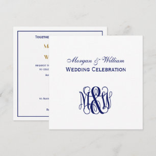 Convite Casamento de Monograma B&G DIY BG de Script de Vin