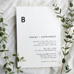 Convite Casamento de Monograma Branco Moderno e Negrito<br><div class="desc">Apresentamos o nosso design de Convite para Casamento Moderno Branco, de Bold Monograma, uma verdadeira representação do minimalismo moderno e da elegância. Com a sua única mistura de elementos criativos e quic design, essa design é perfeita para aqueles que buscam uma estética polida e ousada em seu dia especial. Nossa...</div>
