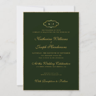 CONVITE CASAMENTO DE MONOGRAMA CLÁSSICO E CALLIGRÁFICO ROM