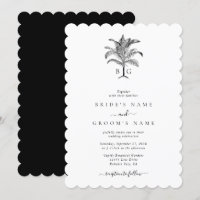 Casamento de Monograma de Árvore Tropical Minimali
