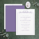 Convite Casamento de Monograma de Borda Floral de lavanda<br><div class="desc">Apresentando a Lavanda do Monograma de Casamento de Fronteira Floral! Este convite de casamento moderno apresenta uma bela borda monográfica desenhada à mão, com uma linha floral de arte, com caligrafia manuscrita para um toque único e elegante. Perfeito para qualquer núpcias de primavera ou verão, este convite certamente impressionará seus...</div>
