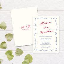 Casamento de Monograma de Borda Onda Branca Divert