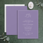 Convite Casamento de Monograma de Caligrafia de Lavanda El<br><div class="desc">Seu casamento dá palco para uma celebração única, e tudo começa com o convite perfeito. Este Convite De Casamento Da Caligrafia Lavanda Elegante Exude elegância sem esforço e sofisticação do eterno. Feito com caligrafia moderna, esta carta tem um olhar artístico que certamente agradará até o mais discernimento de seus convidados....</div>