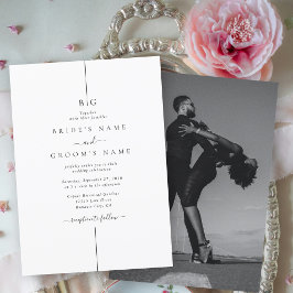 Convite Casamento de Monograma de Foto Moderna Minimalista