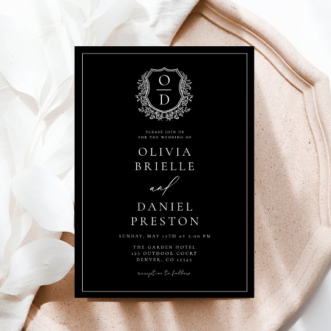 Convite Casamento de Monograma de Peste Floral Moderna (Criador carregado)