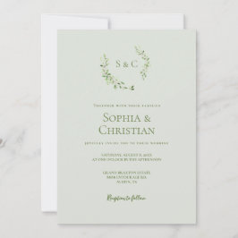 Convite Casamento de Monograma de Verdadeiro Solo