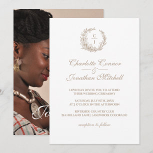 Convite Casamento de Monograma e Casal Elegante