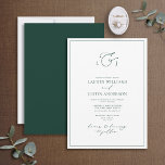 Convite Casamento de Monograma Elegante da Caligrafia Verd<br><div class="desc">Seu casamento dá palco para uma celebração única, e tudo começa com o convite perfeito. Este Elegante Concurso de Casamento da Caligrafia Verde Emerald Exude elegância sem esforço e sofisticação do eterno. Feito com caligrafia moderna, esta carta tem um olhar artístico que certamente agradará até o mais discernimento de seus...</div>
