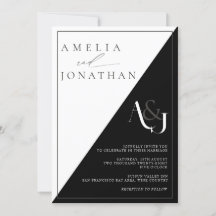 Casamento de Monograma Elegante Moderno