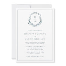 Casamento de Monograma Floral Azul