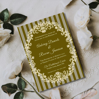 Convite Casamento de Monograma Floral Vintage Romântico