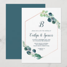 Casamento de Monograma Geométrico Dourado com Rosa