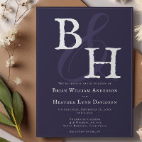 Casamento de Monograma Minimalista de Plum Purple