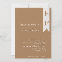 Convite Casamento de Monograma Moderno e Contemporâneo