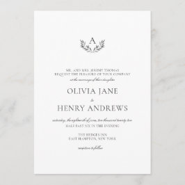 Convite Casamento de Monograma Simples de Olivia Elegant