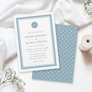 Convite Casamento de Monogramas Clássicos com Cor Editáv