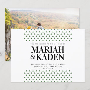 Convite Casamento de Montanha de Triângulo Árvore  