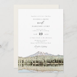 Convite Casamento de Montanha RAINIER Watercolor