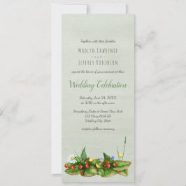 Convite Casamento de morangos e flores silvestres