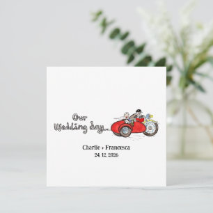 Convite Casamento de Moto e Sidecar 