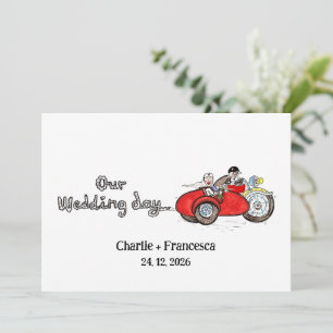 Convite Casamento de Moto e Sidecar