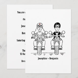 Convite Casamento de Motocicleta de Motoqueiro