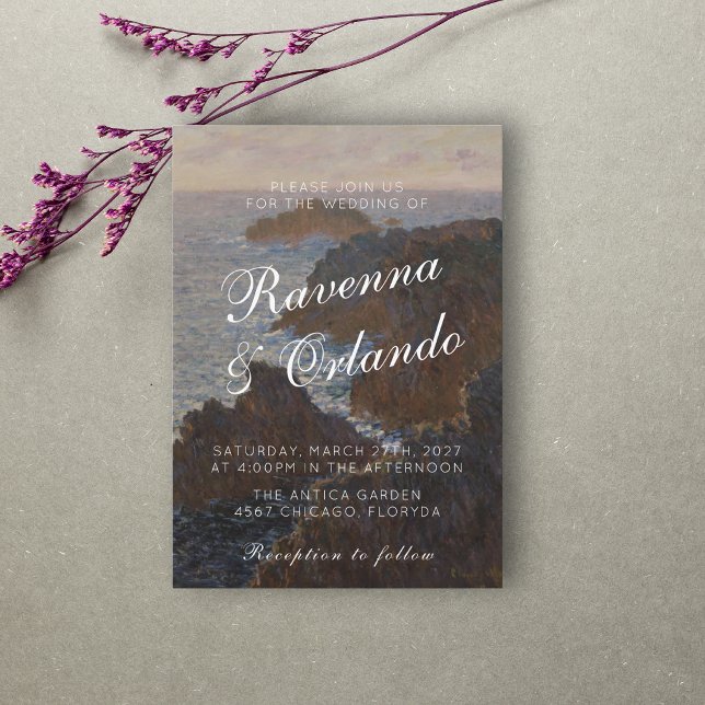 Convite Casamento de Museu de Arte Fina Claude Monet Inspi (Criador carregado)