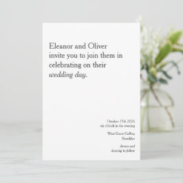 Convite Casamento de Na moda da Tipografia Branca Negra Ne