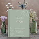 Convite Casamento de Na moda Moderno do Branch Verde<br><div class="desc">Convite para Casamento de Na moda Moderno do Branch Verde</div>