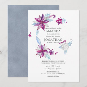 Convite Casamento de Natal Alegre e Brilhante