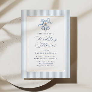 Convite Casamento de Natal Azul Shower