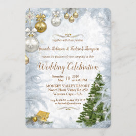 Convite Casamento de Natal Branco