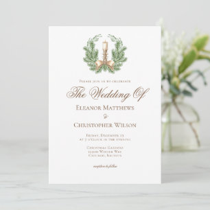 Convite Casamento de Natal Candelabro Minimalista Elegante