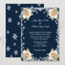 Casamento de Natal com Flocos de Neve e Rosas Bran