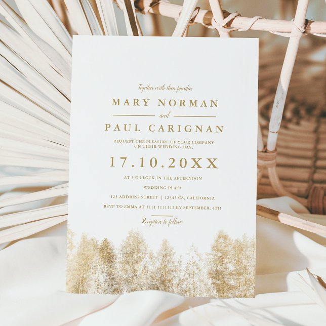 Convite Casamento de Natal com pinheiro azul de inverno (Criador carregado)