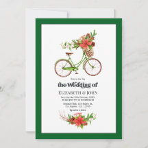 Casamento de Natal da Bicicleta Retro Poinsettia