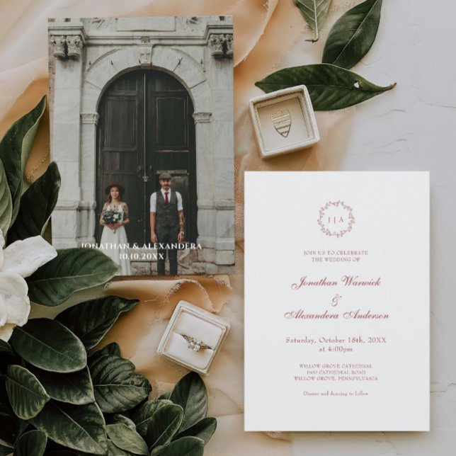 Convite Casamento de Natal da Photo Burgundy (Criador carregado)